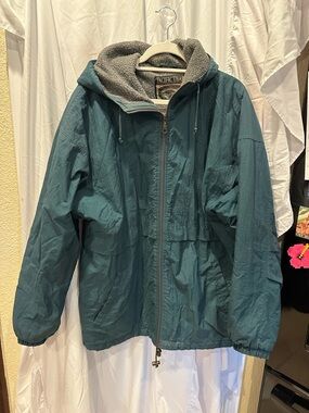 Pacific Trail Teal Hooded Windbreaker Jacket for Men